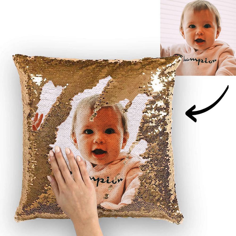 Baby Shower Gift Engraved Photo Magic Sequins Gift For Kids- 15.75''*15.75'' - Image 2