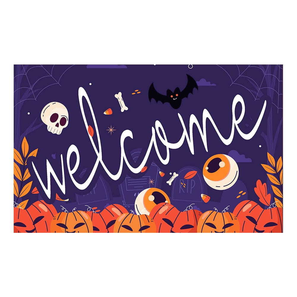 Halloween Door Mat Pumpkin Floor Mat Fall Welcome Mat Halloween Decor - Image 2