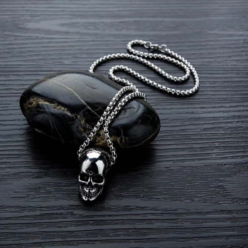 Skull Necklace Gothic Scary Necklace Halloween Gifts