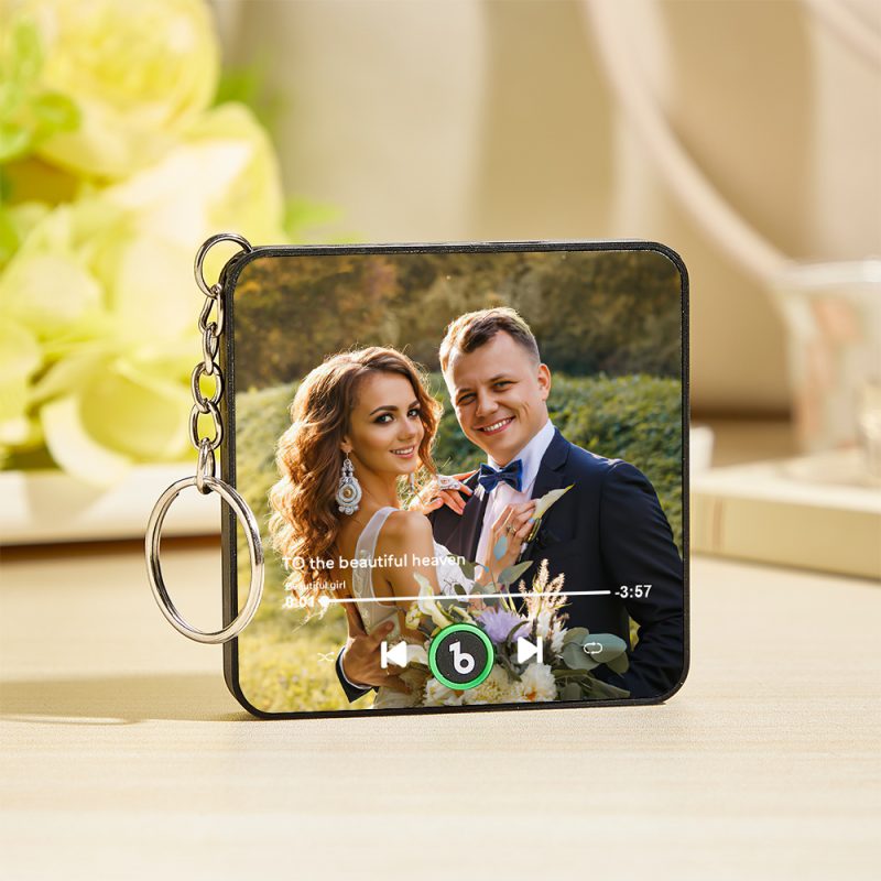 Custom Mini Music Fridge Magnet Keychain Personalized Photo Music Keychain Mini Magnet For Fridge That Can Play Songs Without Cellphone Anniversary Gifts