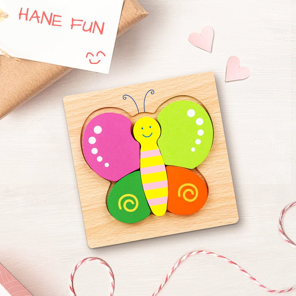 Wooden 3D Jigsaw Puzzle Butterfly Shape Puzzles Educational Learning Montessori Toys for Toddlers