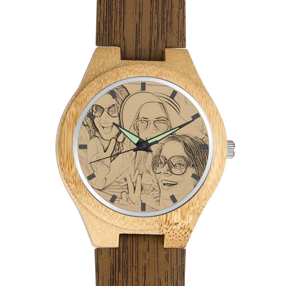 Memorial Gifts Bamboo Photo Watch Gift For Mom - Image 2