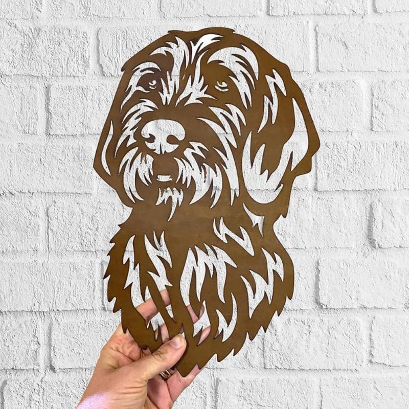 Dog Metal Wall Art Spinone Italiano Hanging Home Decor Puppy Pet