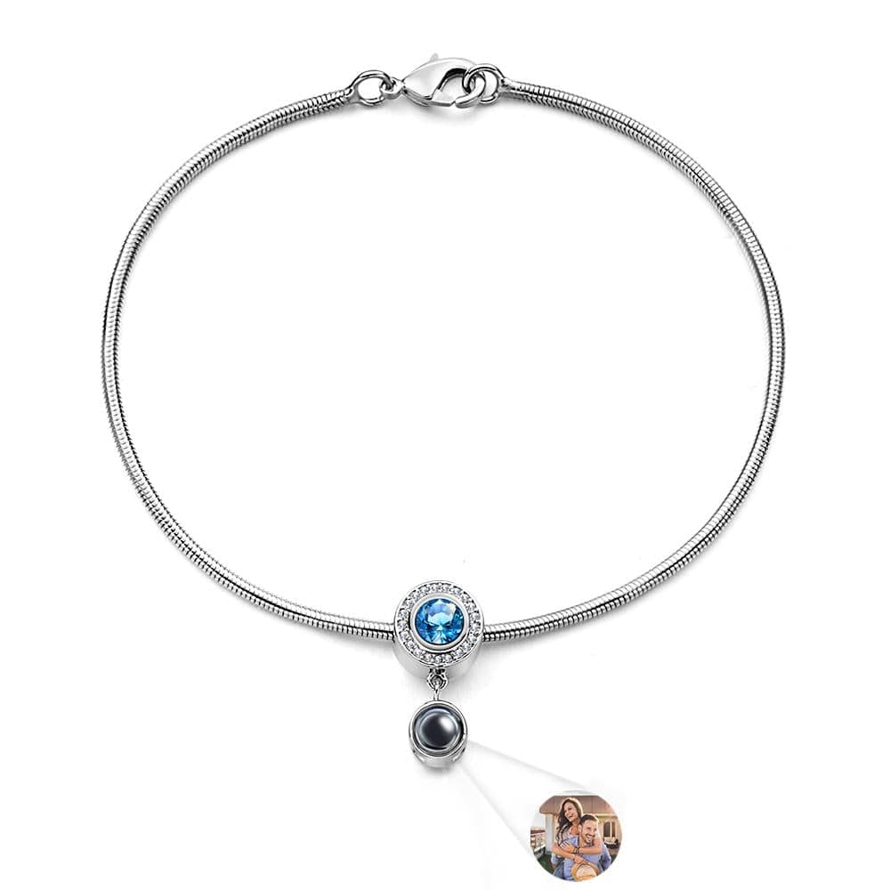 Custom Projection Bracelet Birthstone Unique Gift for Her