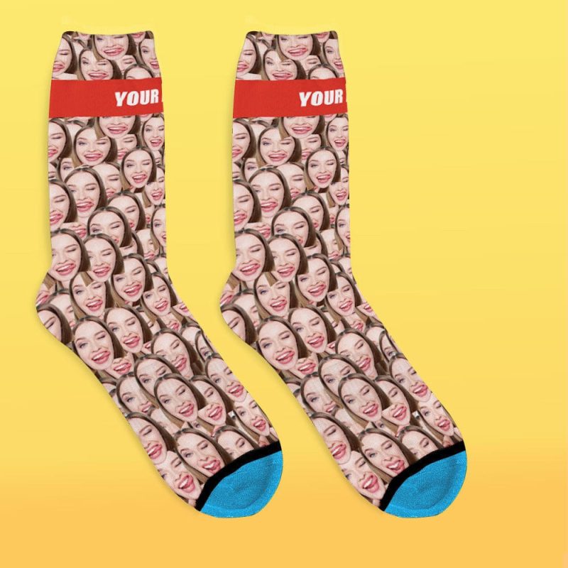 Father’s Day Socks Custom Face Socks 3D Digital Printed Socks Add Pictures and Name – Face Mash
