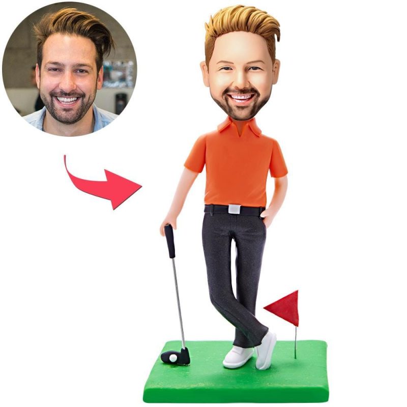 Father’s Day Bobble Head Custom With Engraved Text Gifts for Him Gift For Golf Lovers