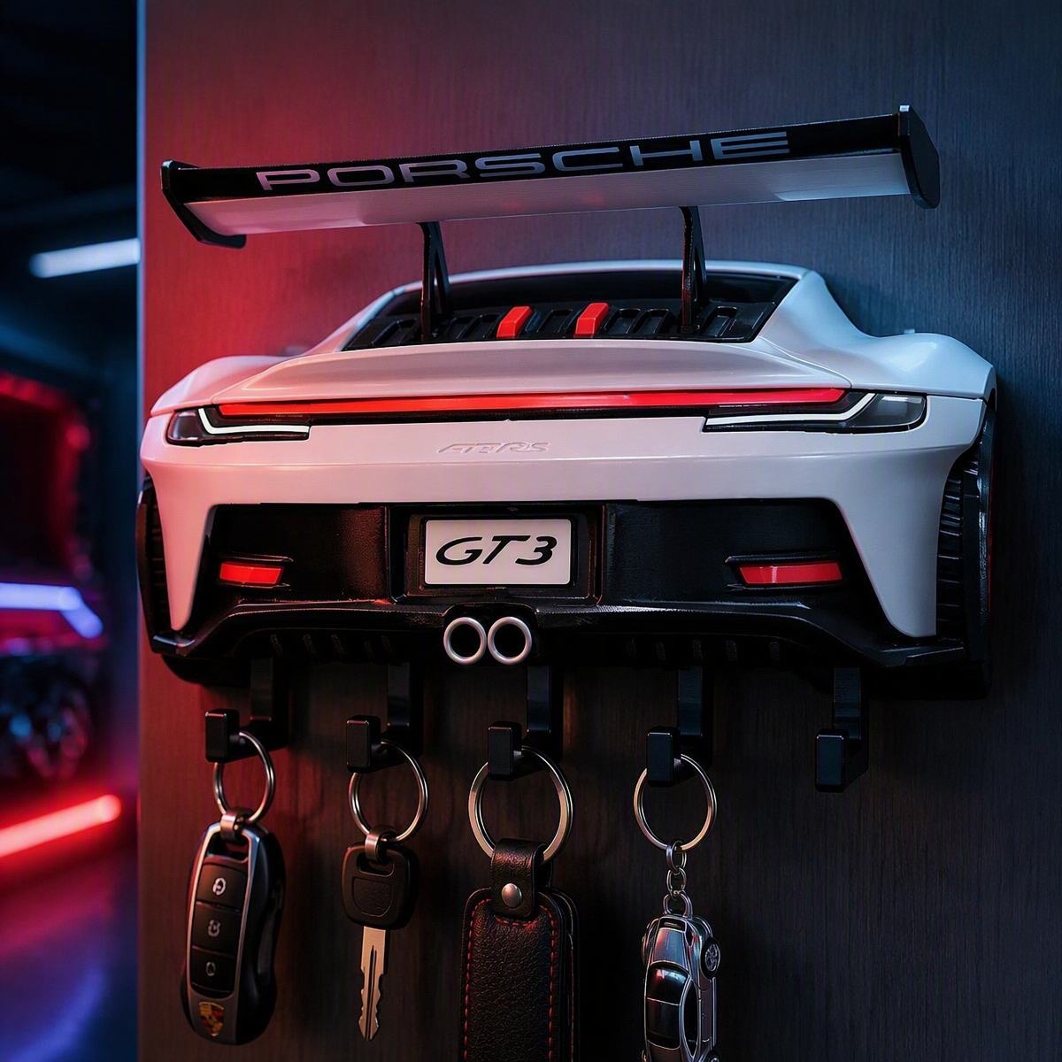 Gt3 Style Rear Wing Key Holder Premium Car Themed Gift For Men Holiday Decor Entryway Organizer 6 - Image 2