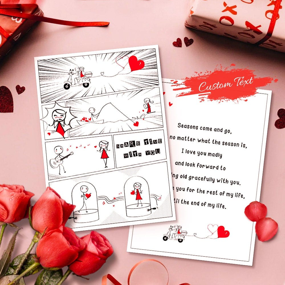 Custom Valentine's Card Boy Meet Girl Card Comic Greeting Card Anniversary Card - Image 2