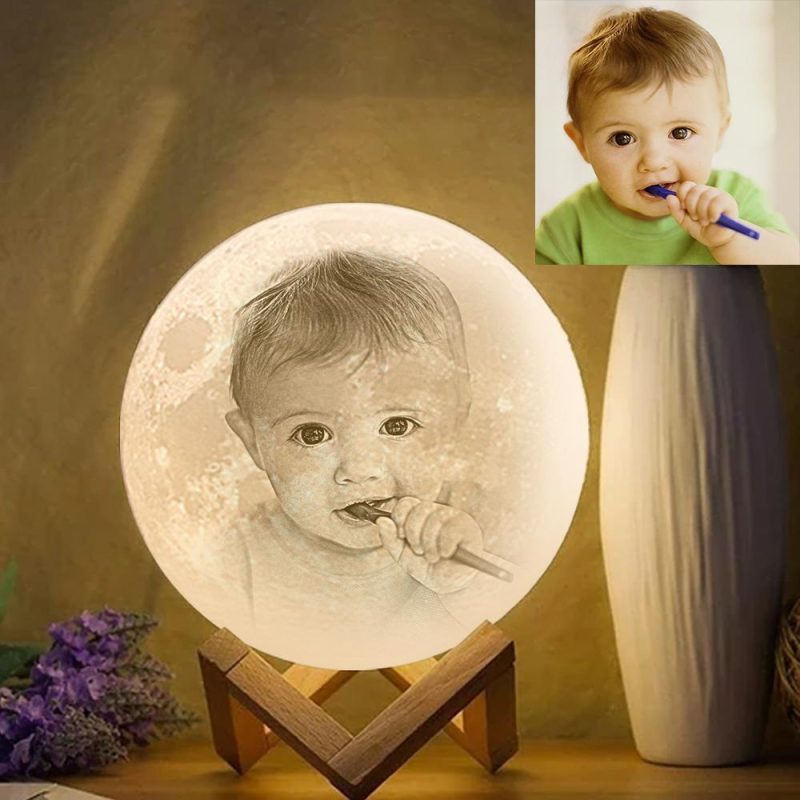 Custom Moon Lamp Gift For New Mom – Remote Control 16 Colors