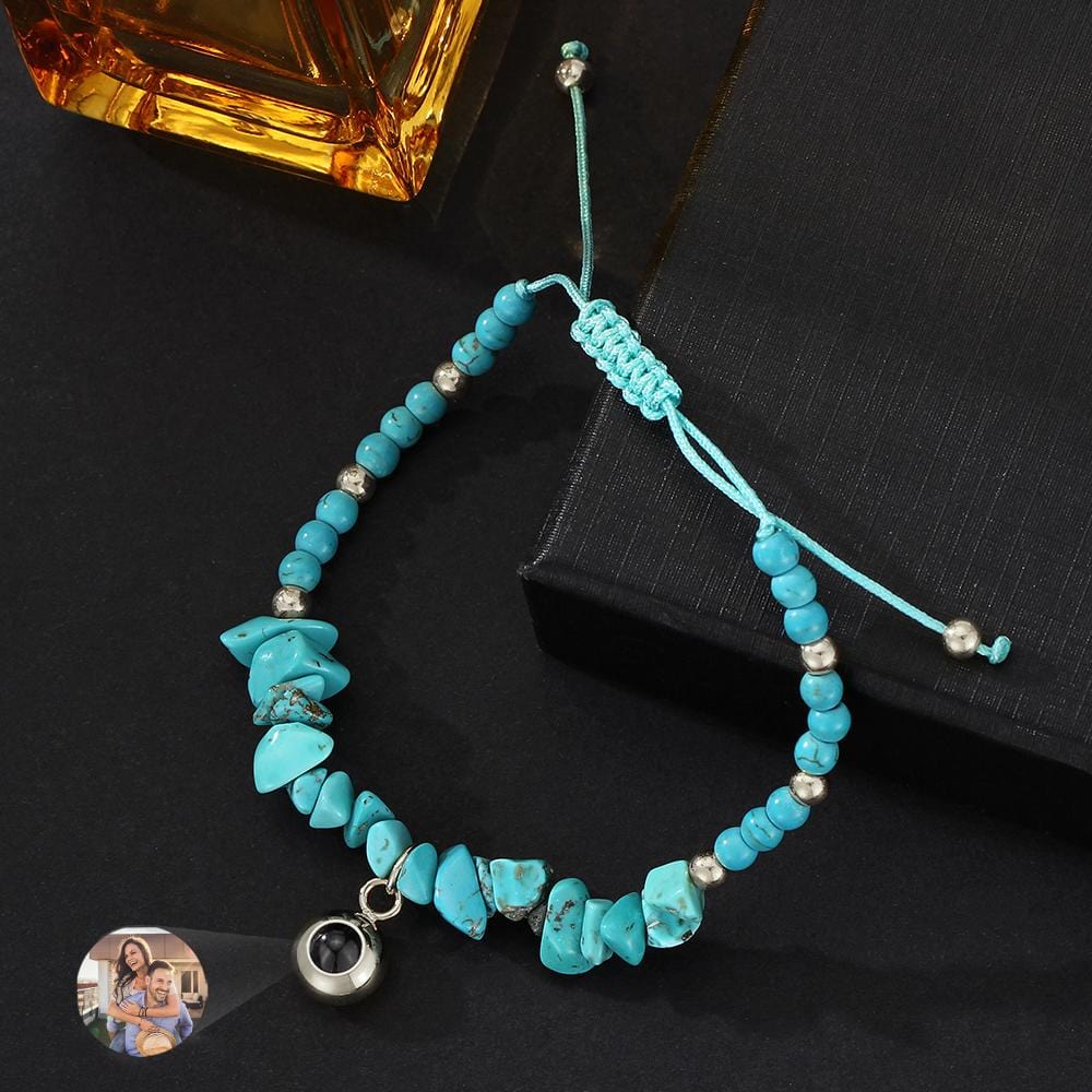 Personalized Picture Projection Bracelet With Colorful Stone Chain Unique Christmas Gift For Friends - Image 3