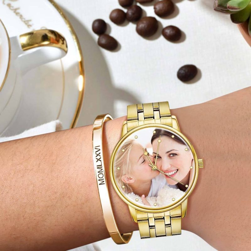 Mother’s Gift Photo Watch – Leather Strap 40mm