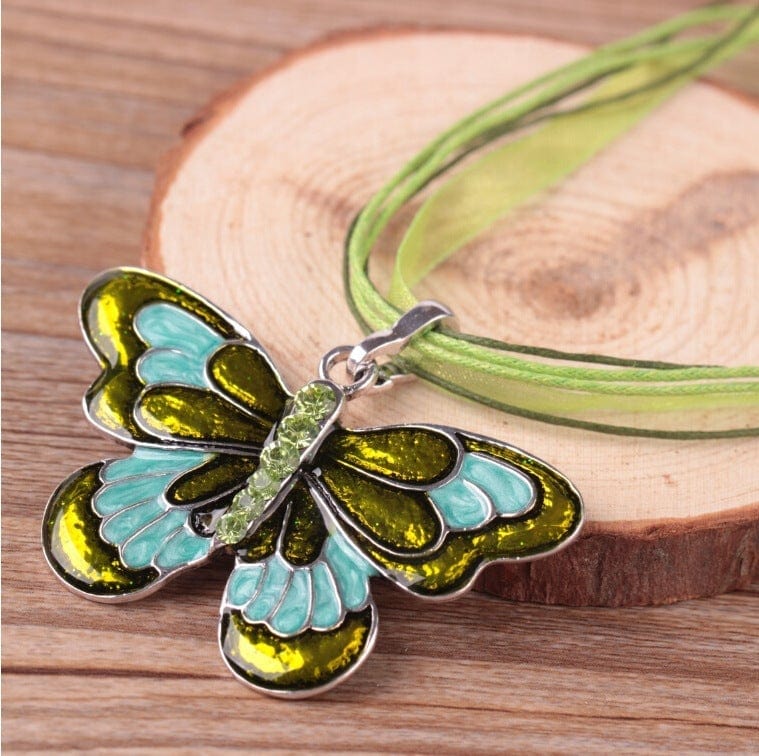 Ribbon Colorful Butterfly Necklace Valentine’s Day Gifts