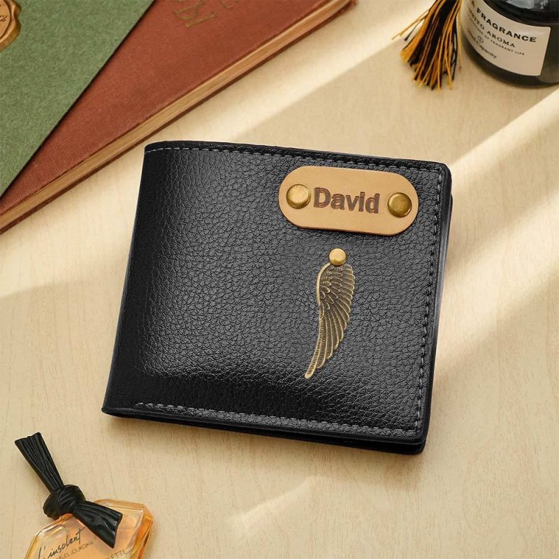 Personalized Name Wallets with Charm Mens Wallet Gifts for Men