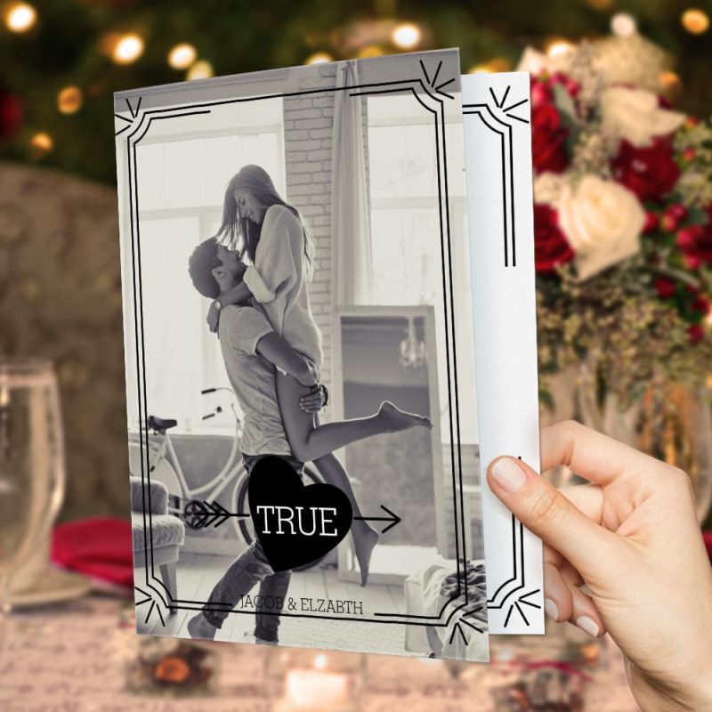 Custom True Love Photo Greeting Card Valentine Gifts For Wife Husband Girlfriend Boyfriend
