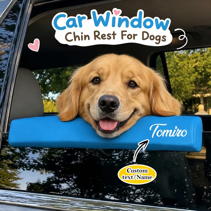 Personalized Dog Window Chin Rest Custom Car Window Cushion For Dogs With Name Or Short Message Road Trip Travel Pet Gift 6