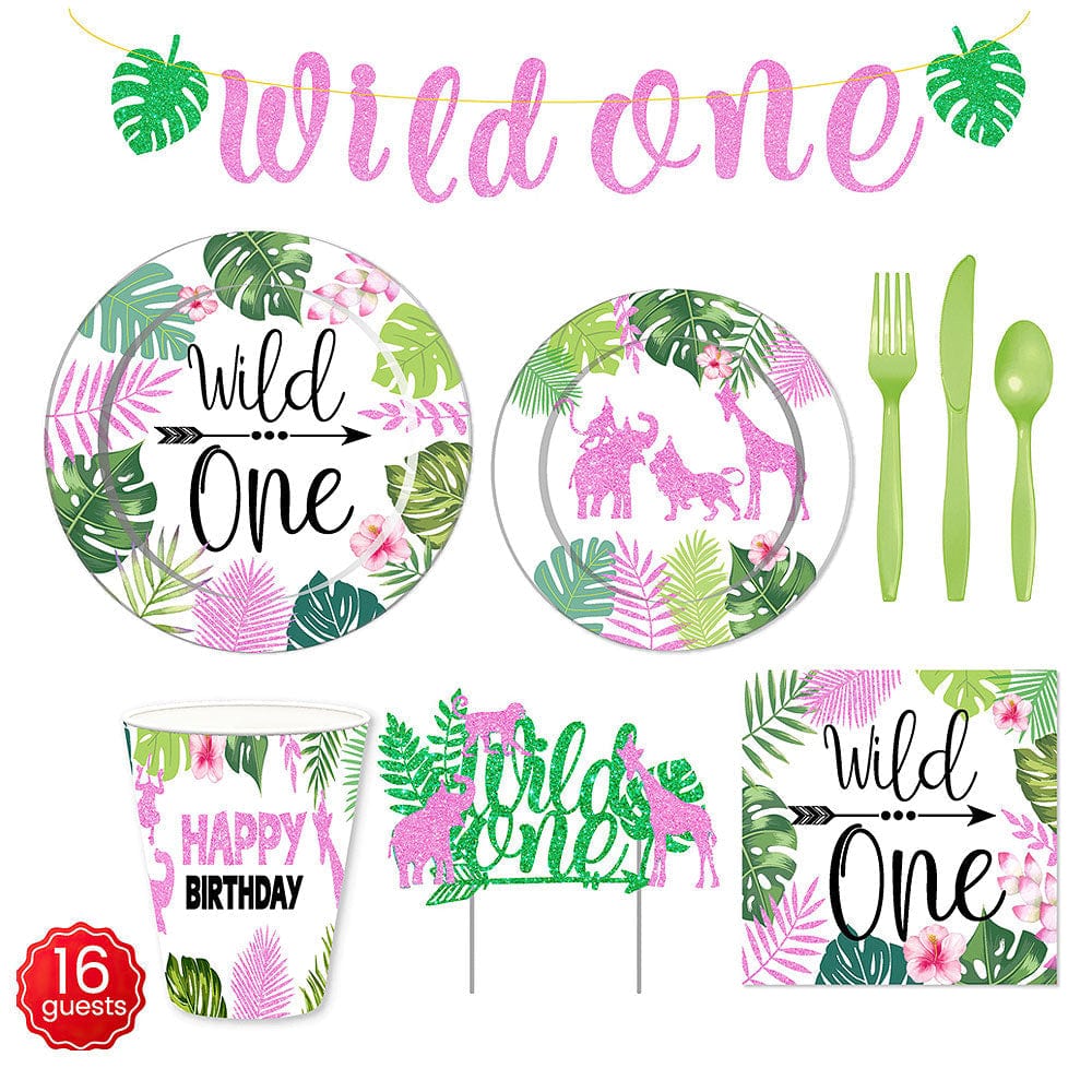 Greenery Party Plates Napkins Cups Sets Serves 16 for Baby Shower Birthdays Decorations