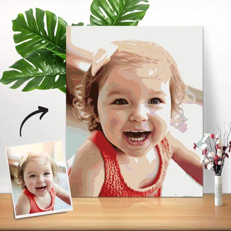 Custom Paint by Number Family Gift For Kids – 24/36 Colors
