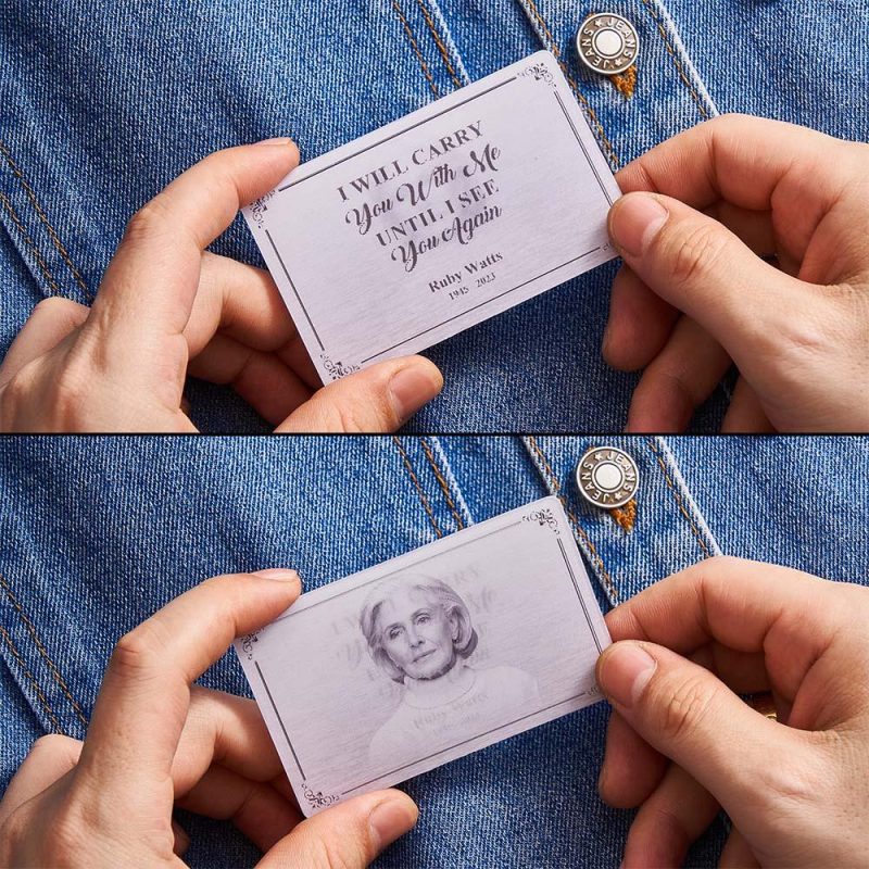 Custom Lenticular Flip Memorial Wallet Insert Card Memorial Gifts