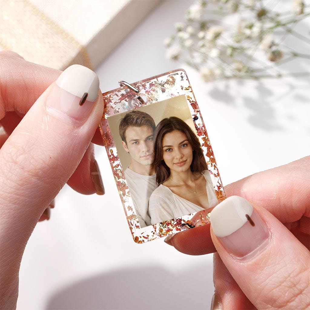 Personalized Photo Keychain Customized with Your Photo Resin Photo Keychain Anniversary Gift - Image 2