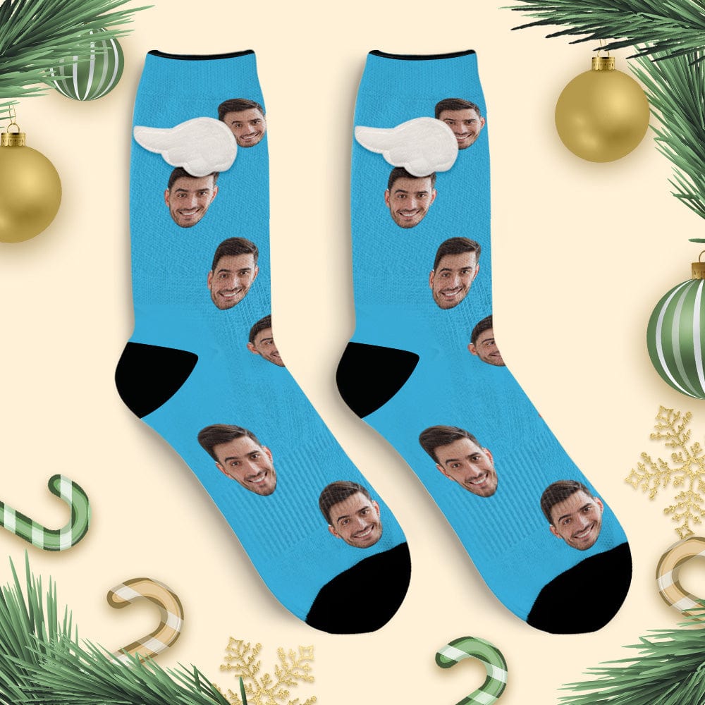 Custom Face Socks 3D Magnetic Wing Socks Christmas Gifts - Image 2