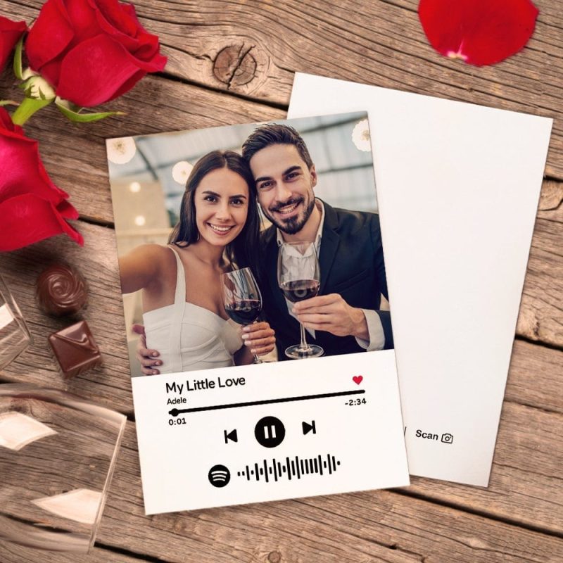 Custom Valentine Cards Music Greeting Card Christmas Gift for Her
