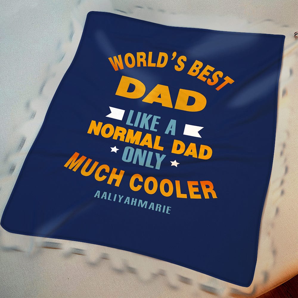 Father's Day Blanket Gift Custom World's Best Dad with Name the Best Gift for Dad - Image 2