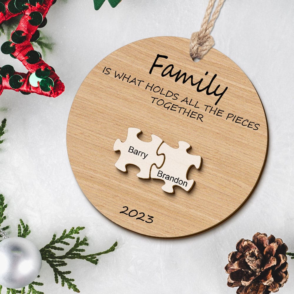 Custom Name Puzzle Christmas Ornament Personalized Wooden Christmas Tree Family Ornament Gifts - Image 2