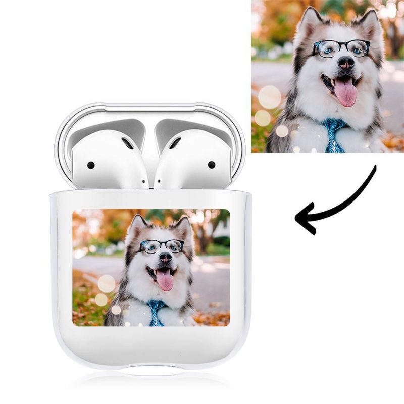 Custom Photo Earphone Case for AirPods Lovely Dog – Transparent