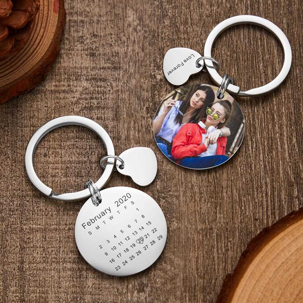 Personalized Calendar Keychain Custom Picture Keychains Memorial Gifts For Friends