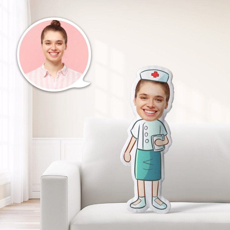 Custom Little Nurse Minime Throw Pillow Unique Gifts for Nurse