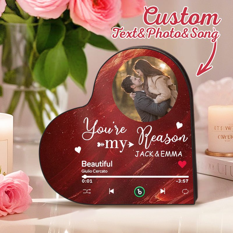 Custom Music Fridge Magnet Custom Heart Frame Album Fridge Magnet Music Wall Photo Sticker