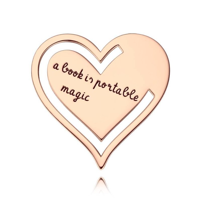 Personalized Bookmark Engraved Heart shaped Bookmark Gifts for Friends Valentines Day Gifts