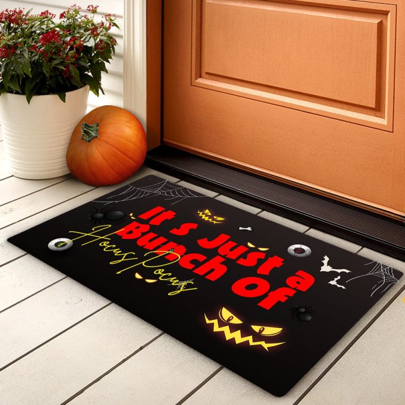 Halloween Door Mat It’s Just A Bunch of Hocus Pocus Fall Welcome Mat Halloween Decor
