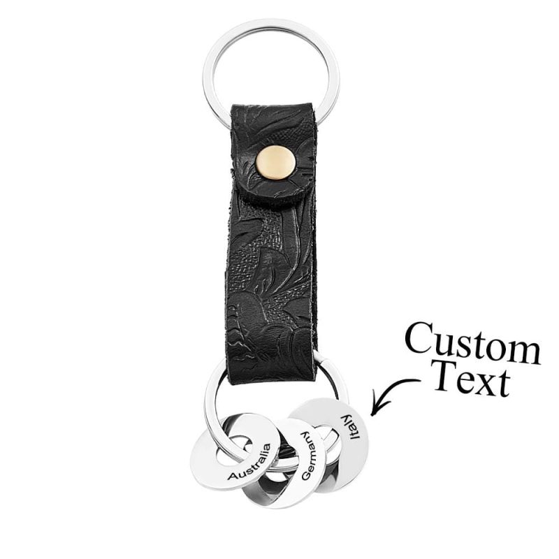 Personalized Traveler Keychain with Engraved Country Ring for Visited Countries Travel Keepsake Gift for Travel Lovers