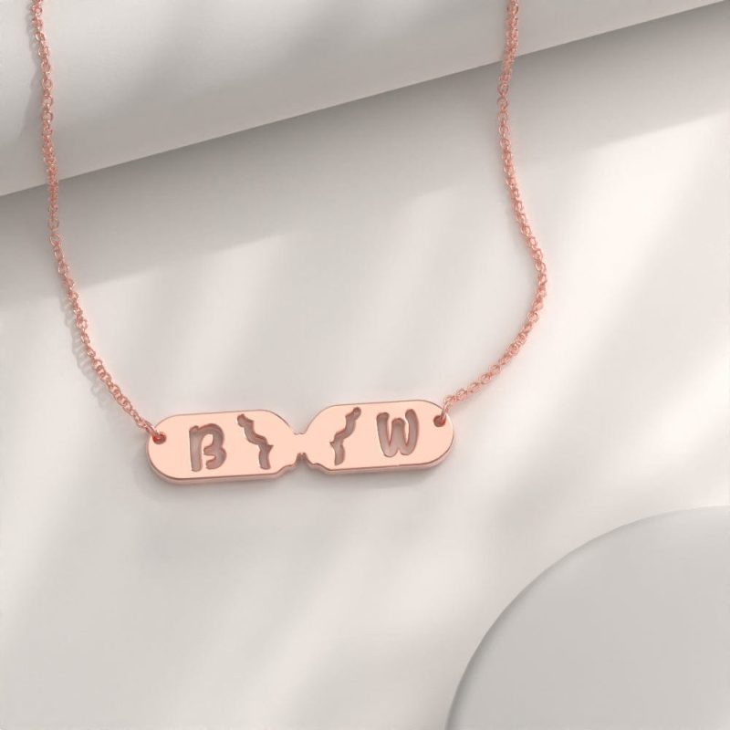 Name Necklace With Butterfly Gift for Girlfriend I Feel Butterflies in My Stomach When I With You
