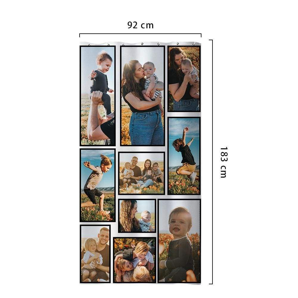 Custom Shower Curtains Picture Bathroom Curtains Waterproof Family Christmas Gift - Image 2