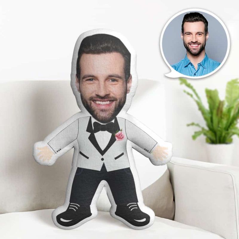 Custom Face Pillow, Male in Suit Face Doll, the Best Gift for Lover Valentine’s Day Gift