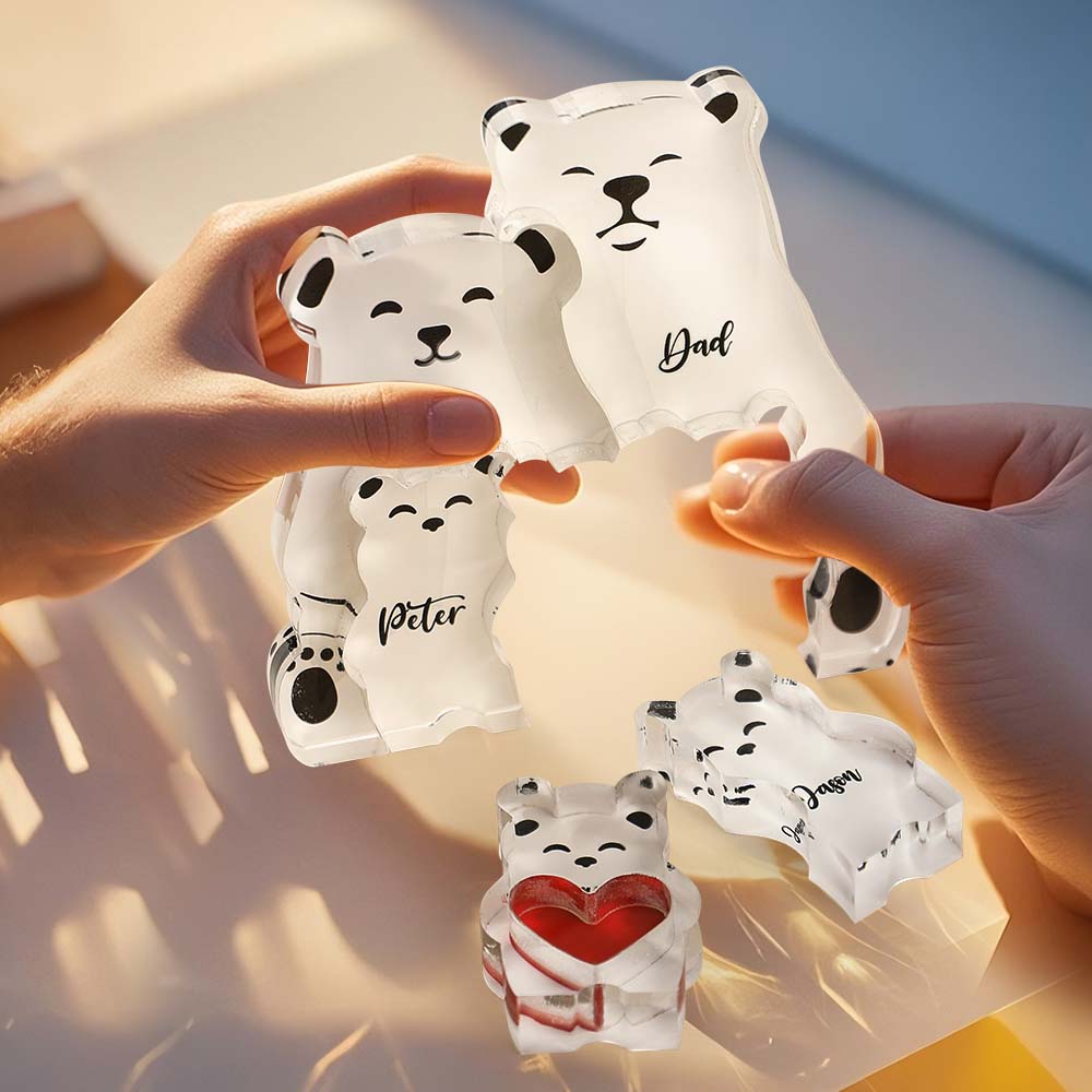Personalized Bear Puzzle Custom Family Member Names Puzzle Gift for Mother - Image 3