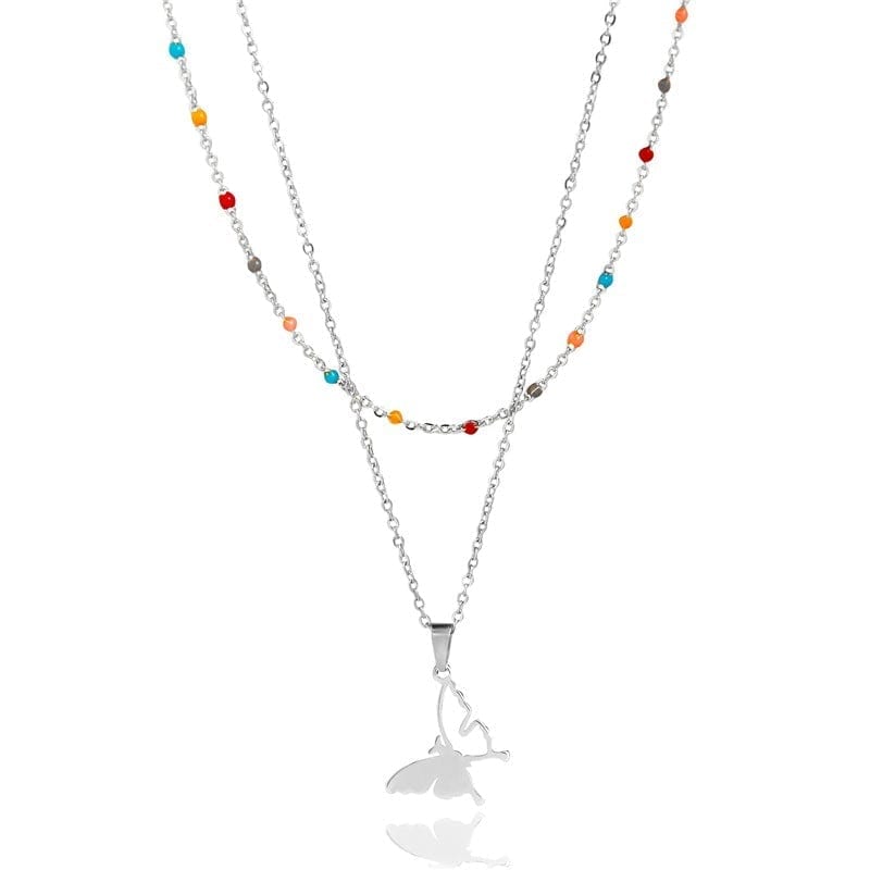 Valentine Double Butterfly Necklace Fashion Women Necklace Valentine’s Day Gifts