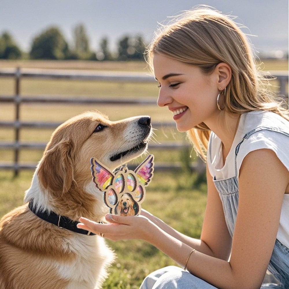 Personalized Pet Suncatcher Ornament with Photo Paw Print Ornament Memorial Gift for Pet Lovers - Image 2