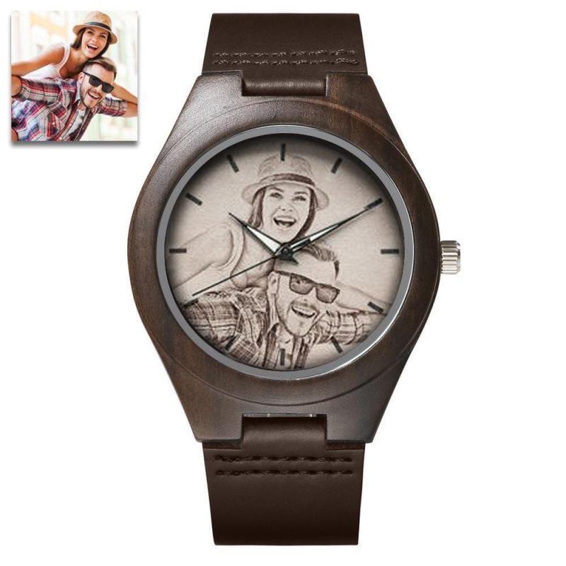 Custom Engraved Wooden Photo Watch
