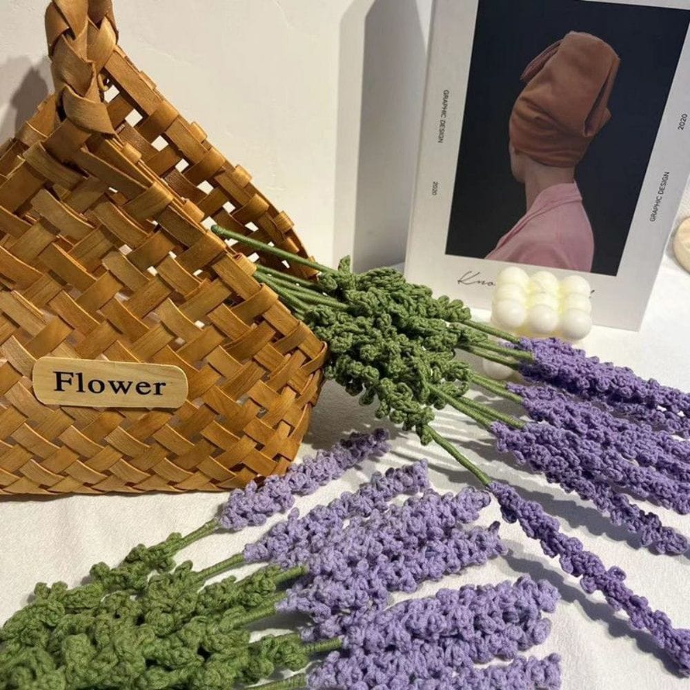 1pc Handmade Knitted Flower Lavender Crochet Flower Gift for Her - Image 2