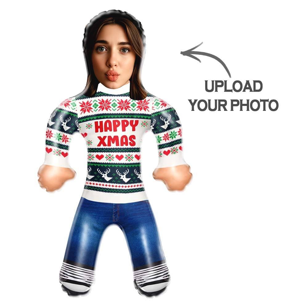 Custom Blow Up Doll Happy Xmas Funny Inflatable Doll Custom Face Air Minime Doll Christmas Gift - Image 2
