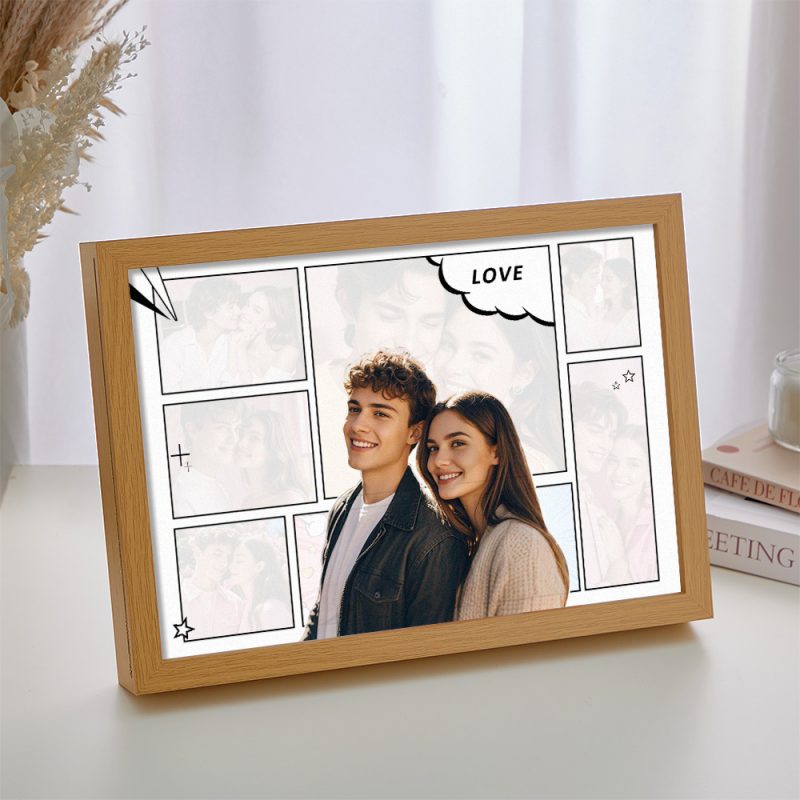 Custom Photo Light Photo Collage Couple Lamp Anniversary Gifts
