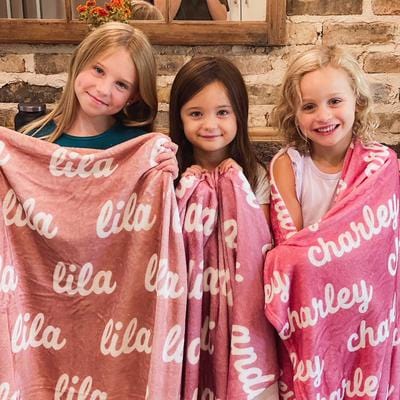 Personalized Super Soft Name Family Blanket Custom Name Blanket Baby Kids Gifts
