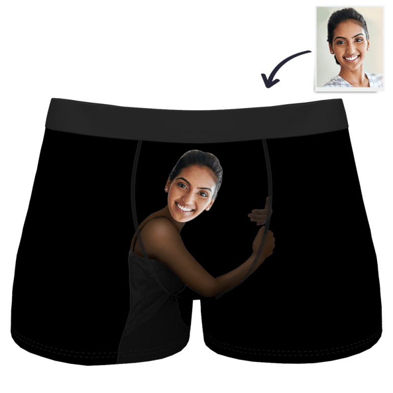 Boyfriend Gift Customized Face Boxer – Dark Skin