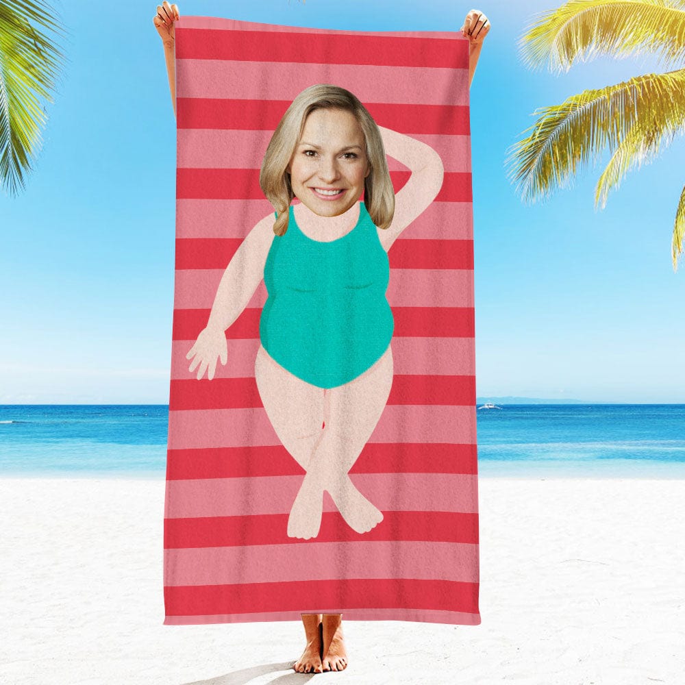 Custom Face Beach Towel Personalized Beach Towel Gift for Mother