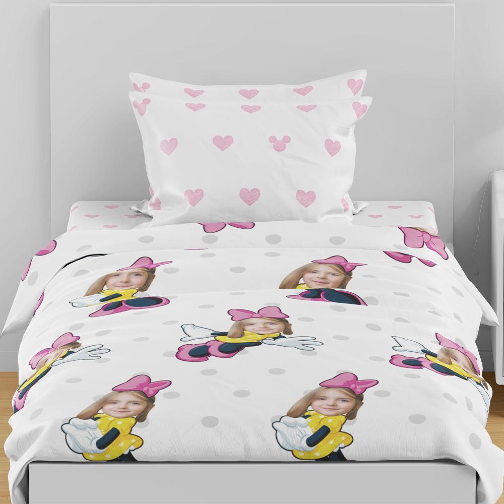 Custom Bedding Set Mickey Mouse Minime Personalized Duvet Cover Gifts For Girl - Image 2