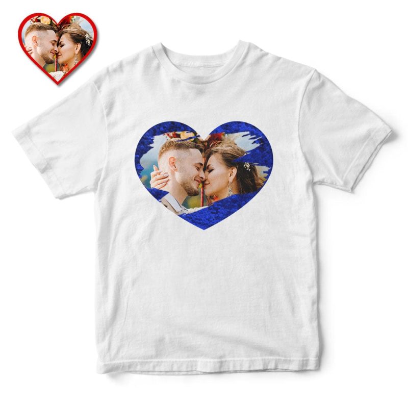 Personalized Sequin T-Shirt Personalized Photo T-Shirt Valentine’s Day Gifts for Him