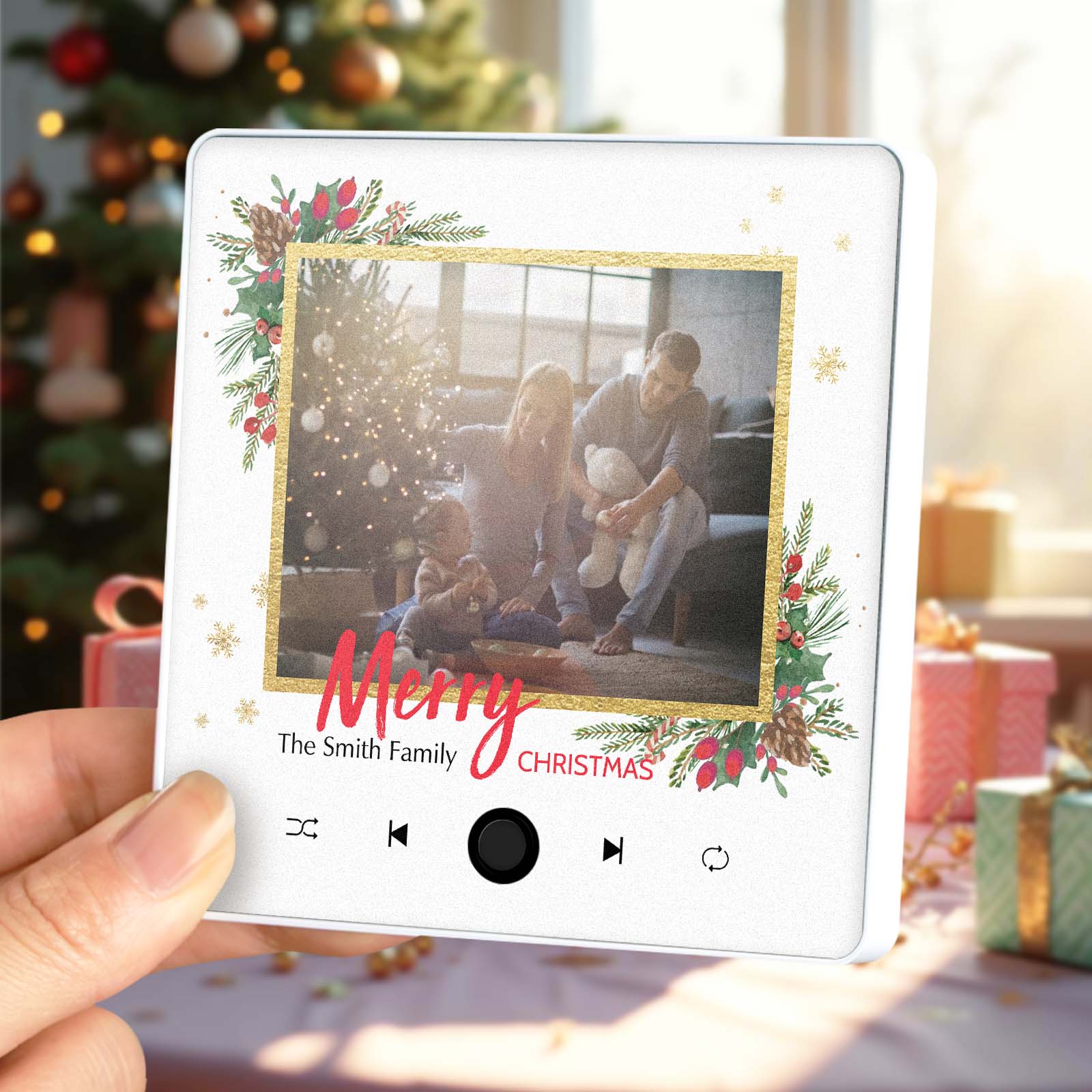 Personalized Music Fridge Magnet Merry Christmas Custom Music Magnets Can Play Songs Christmas Gift Family Gifts - Image 2